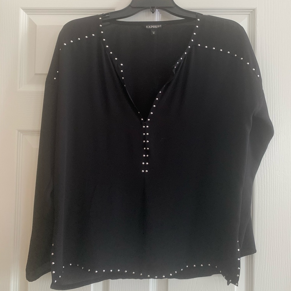 Studded v neck blouse